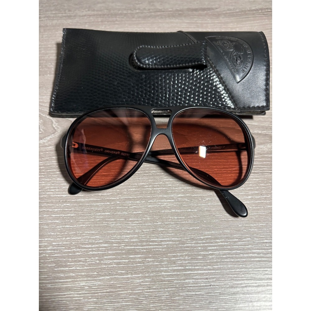 Serengeti Drivers Vintage Aviator Sunglasses Matte Corning Lenses FAIR COND